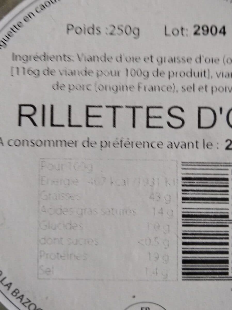 Open Food Facts Les Rillettes d'Oie du Haut-Jois packshot