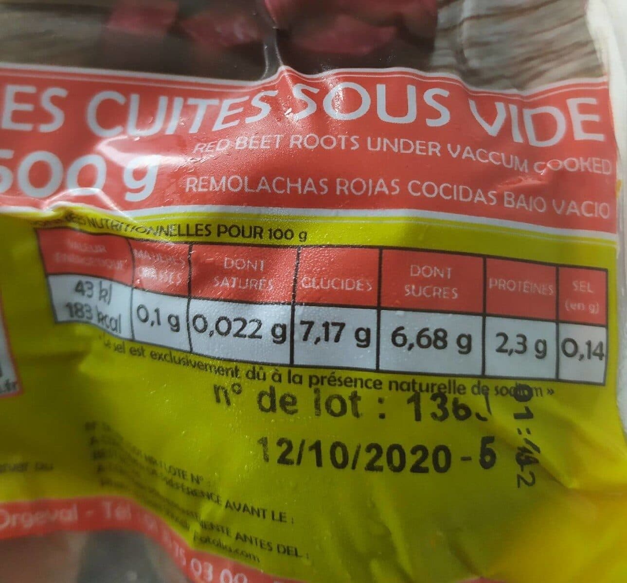 Fresh Garden Betteraves rouges cuites sous vide packshot