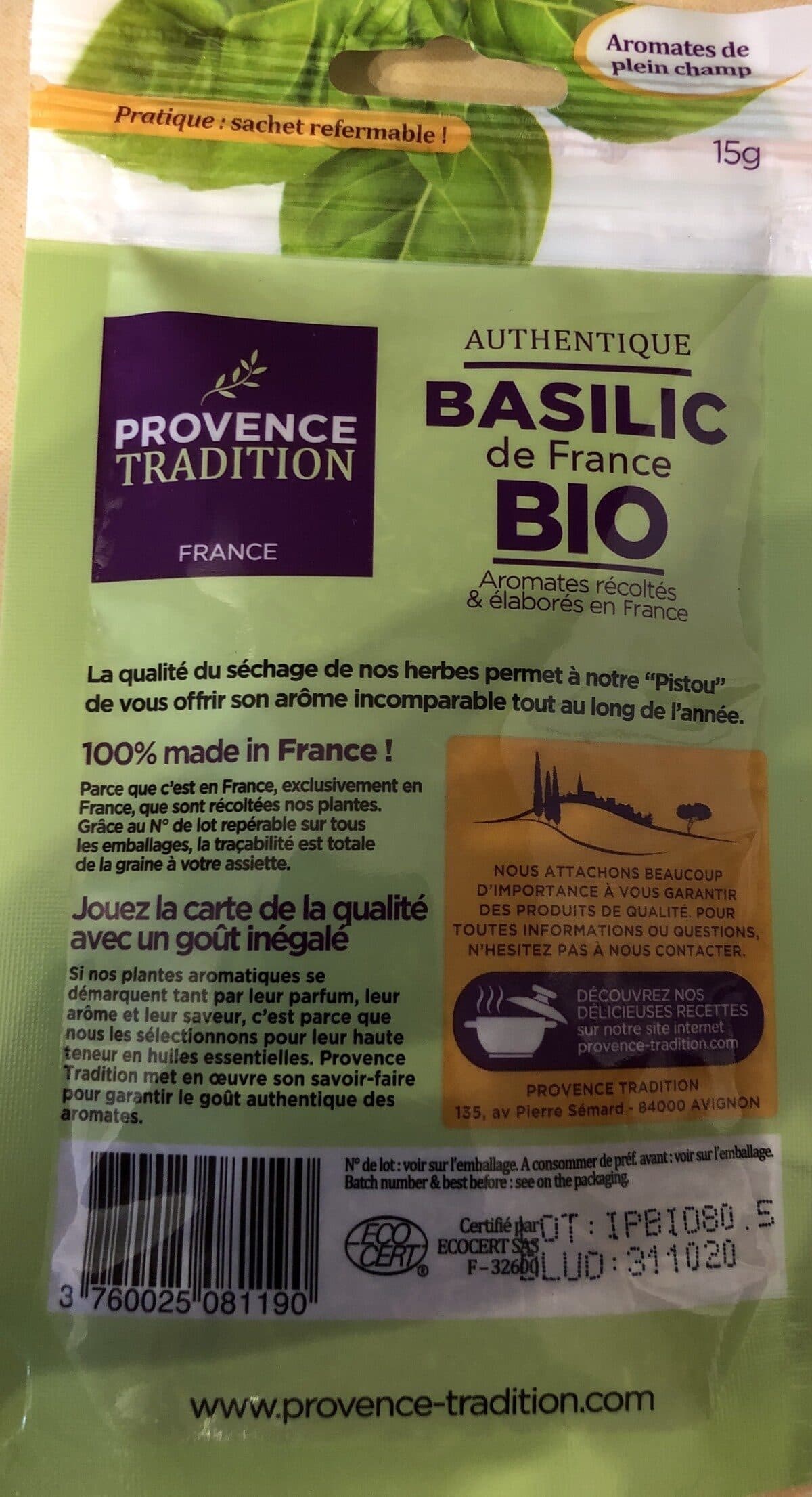 Provence Tradition Basilic packshot