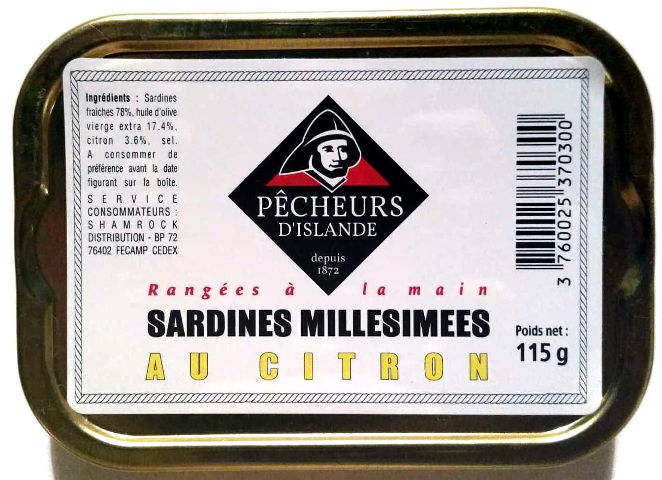 Pêcheurs d'Islande Sardines millésimées au citron packshot