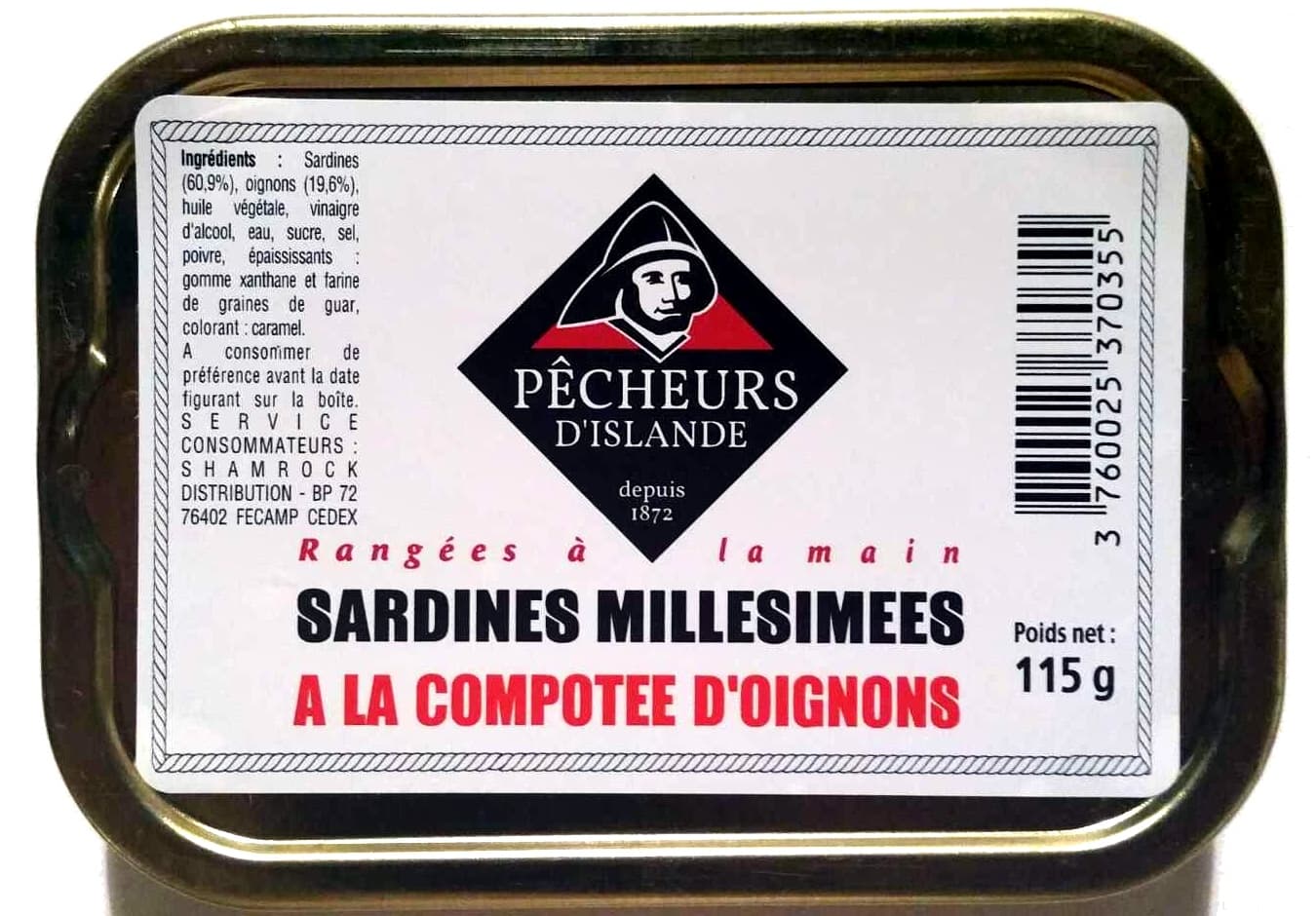 Pêcheurs d'Islande Sardines Millésimées à la compote d'oignons packshot
