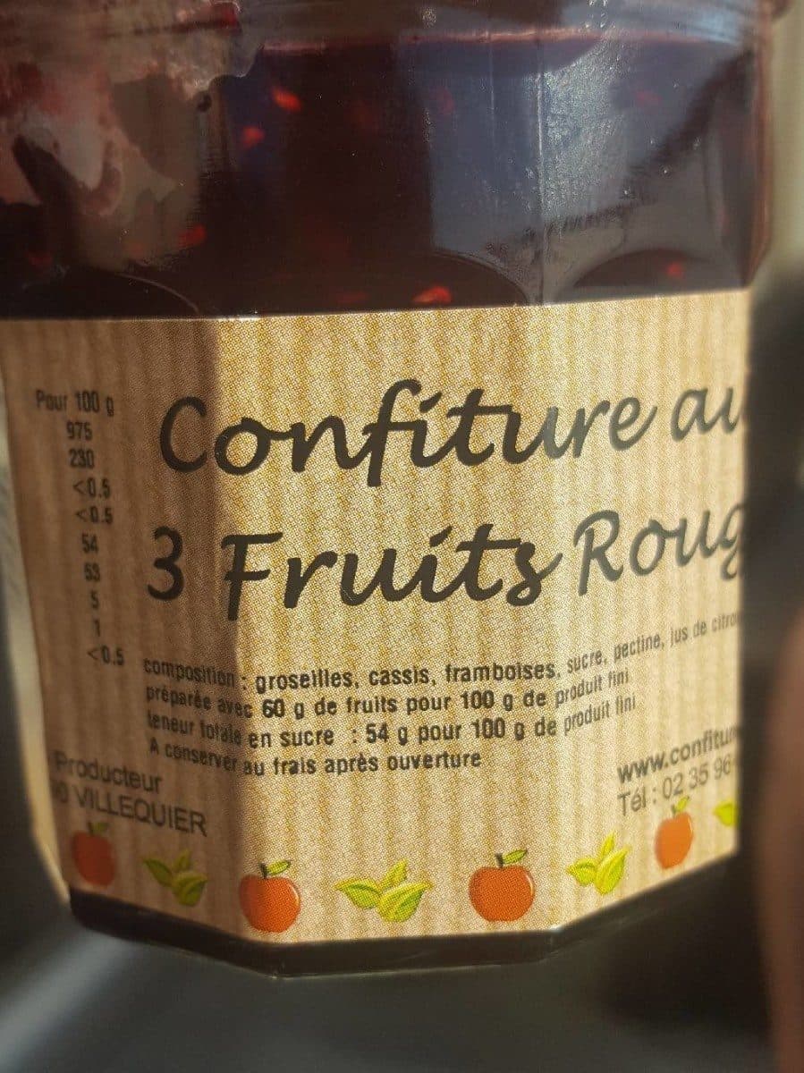 Open Food Facts Confiture 3 fruits rouge packshot
