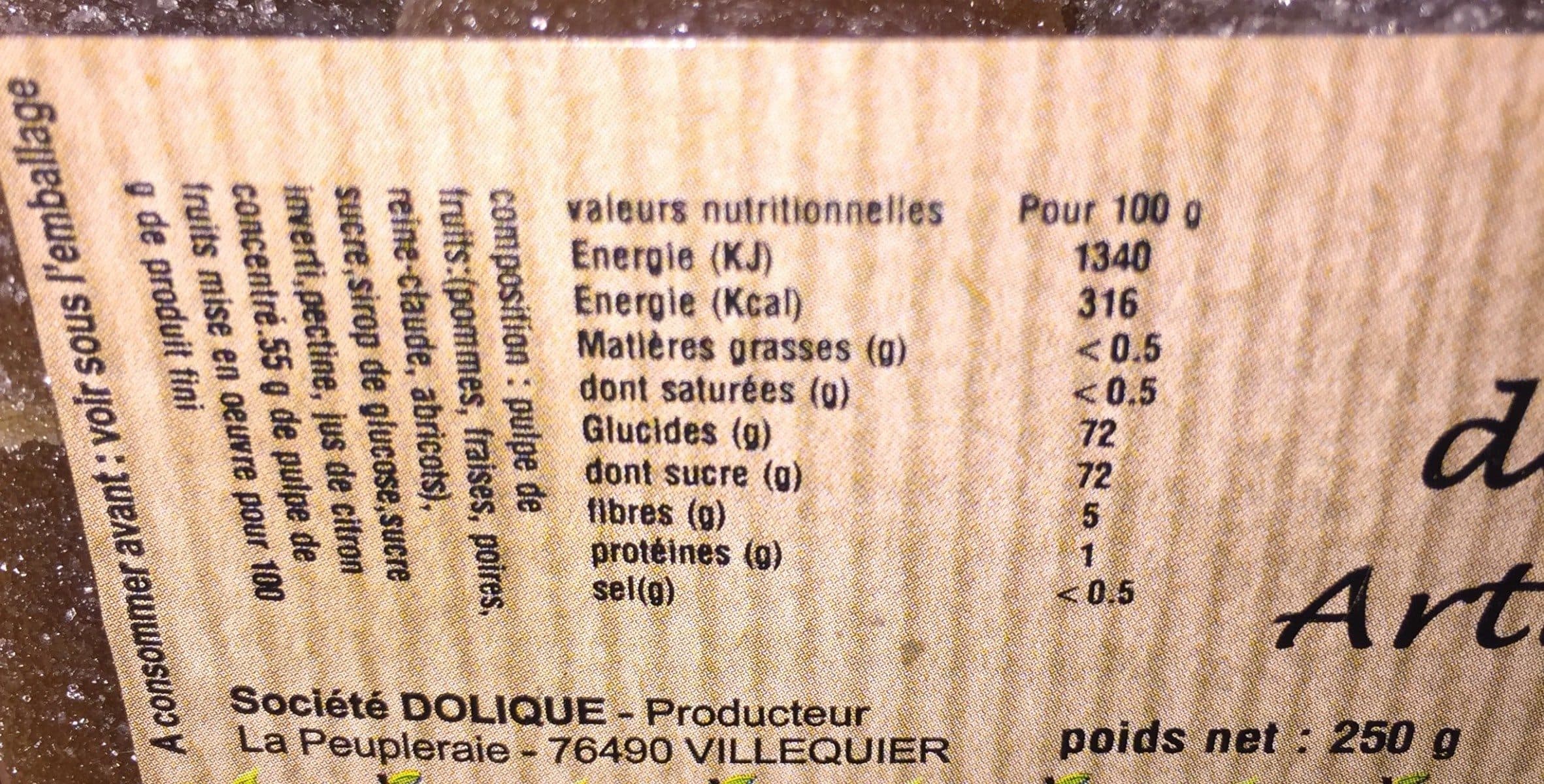 Open Food Facts Pâtes de fruits artisanales packshot