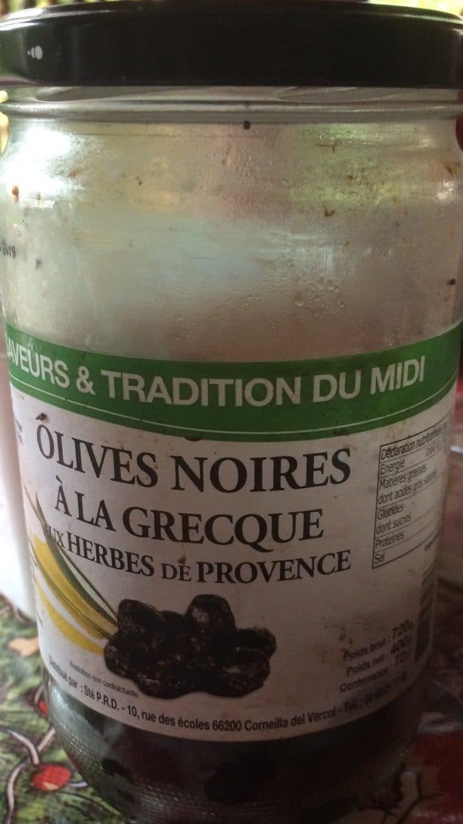 Saveurs & Tradition du Midi Olives noires à la grecque aux herbes de provence packshot