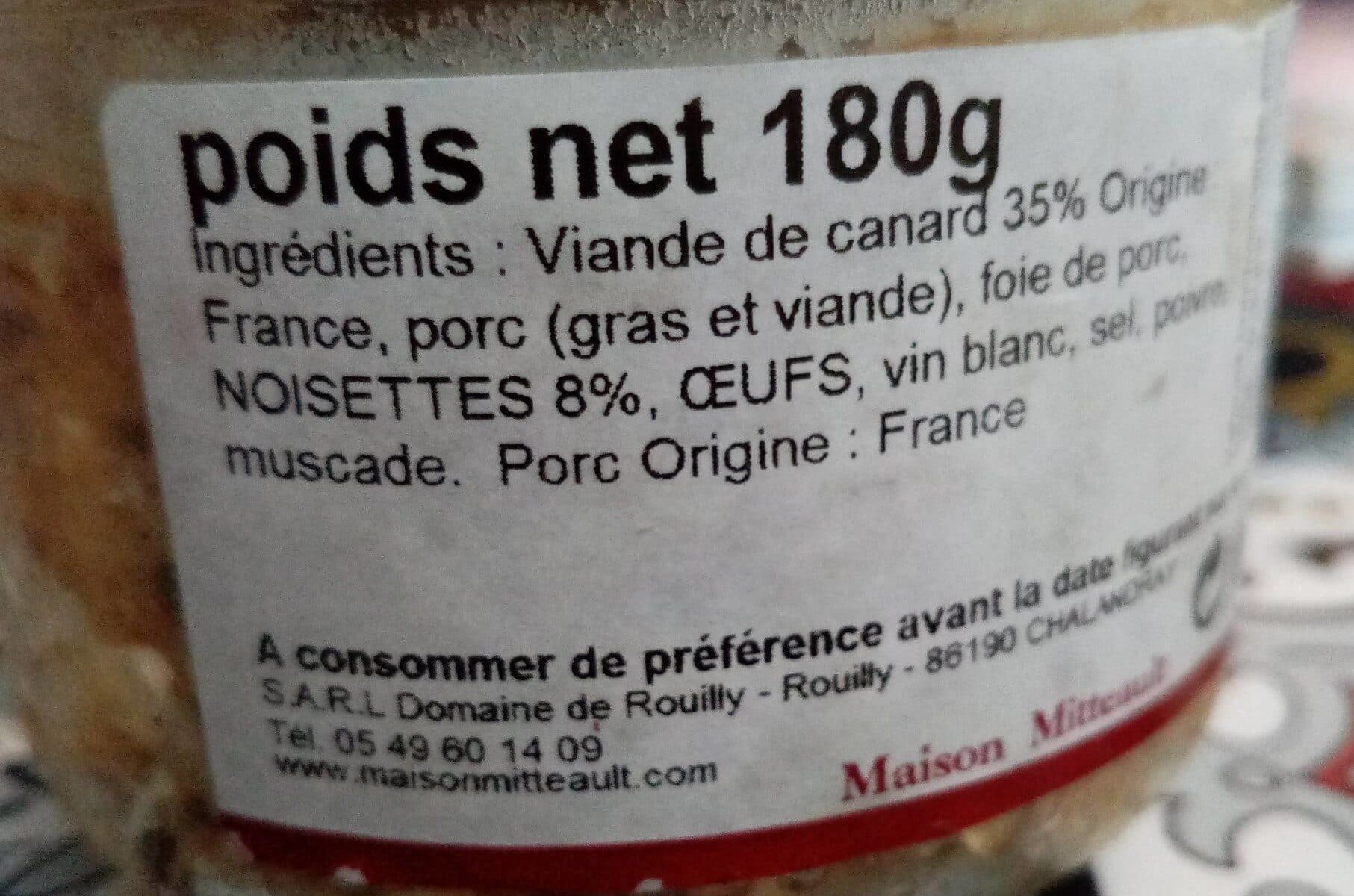 Open Food Facts Pâte de canard packshot
