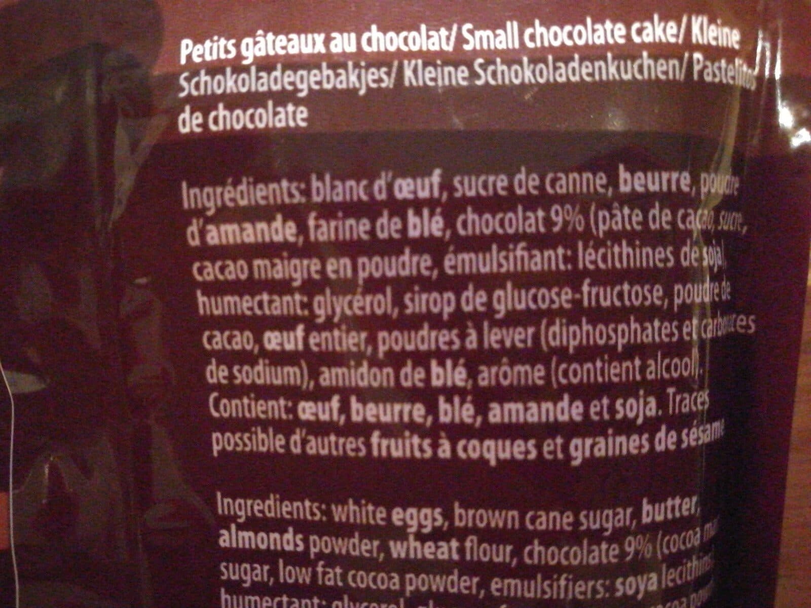 Open Food Facts Mini moelleux au chocolat packshot