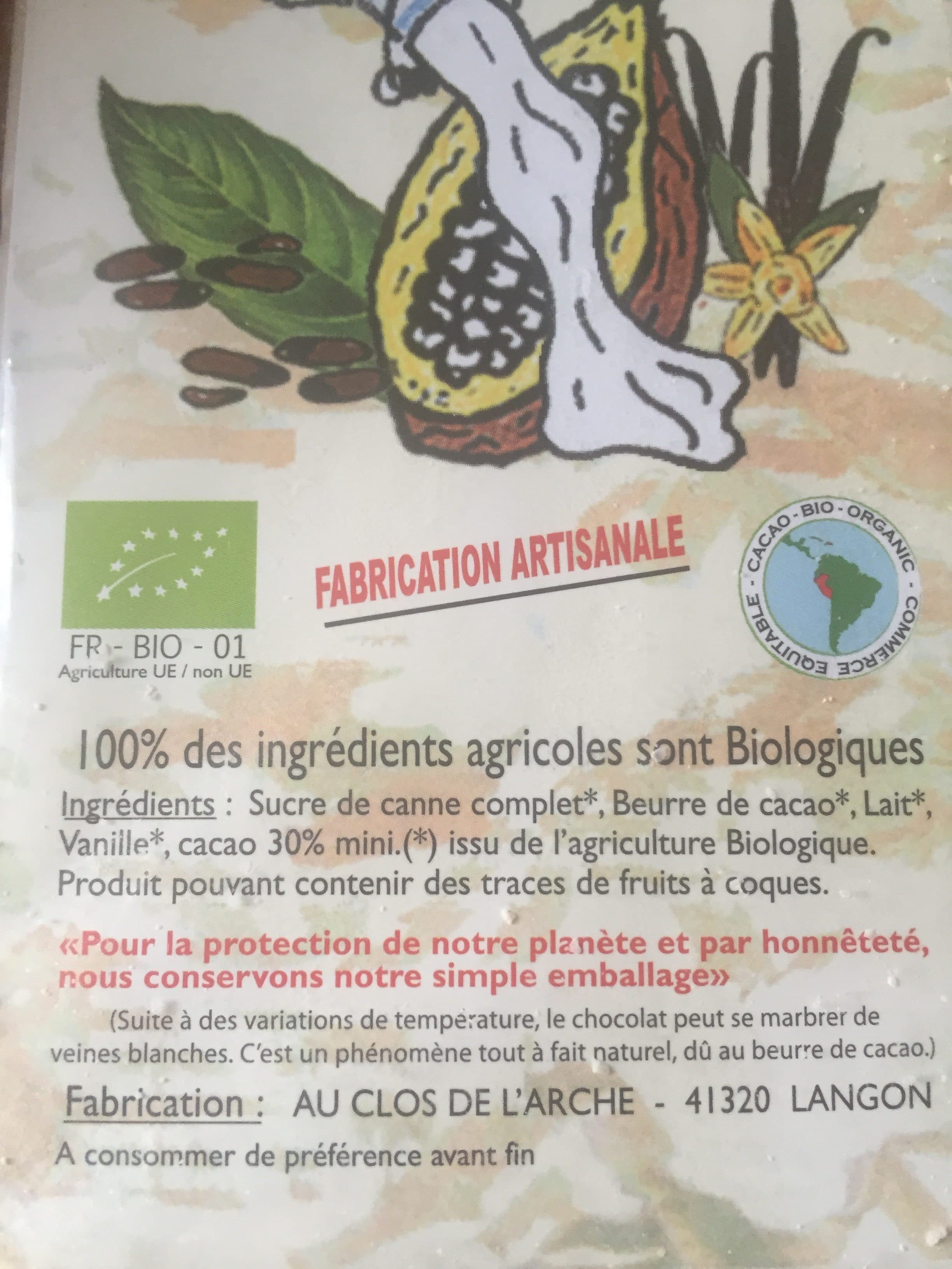 Le clos De L'arche Chocolat Blanc packshot