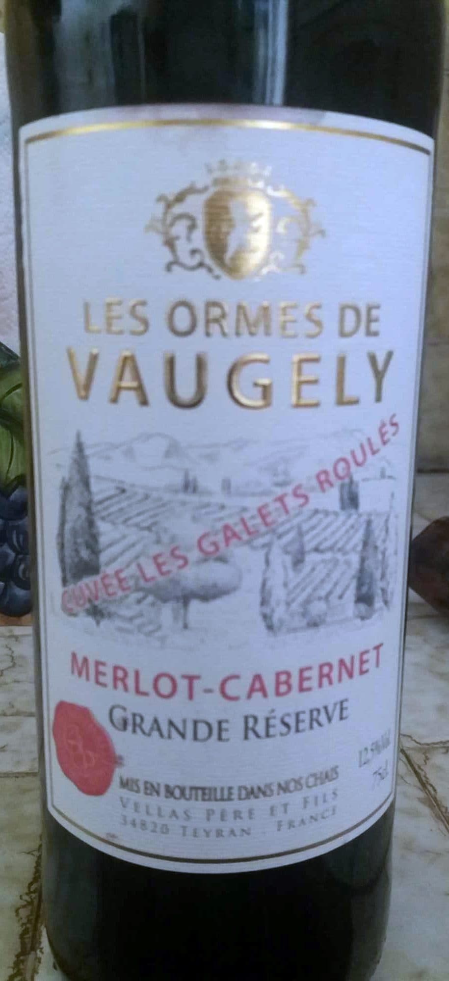 Les ormes de Vaugely Cuvée les galets roulés Merlot-Cabernet Grande réserve packshot