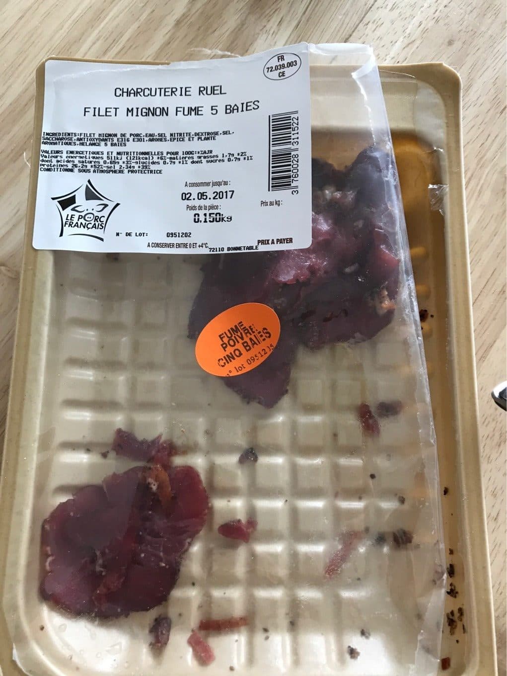 Charcuterie Ruel Filet mignon fumé aux 5 baies packshot