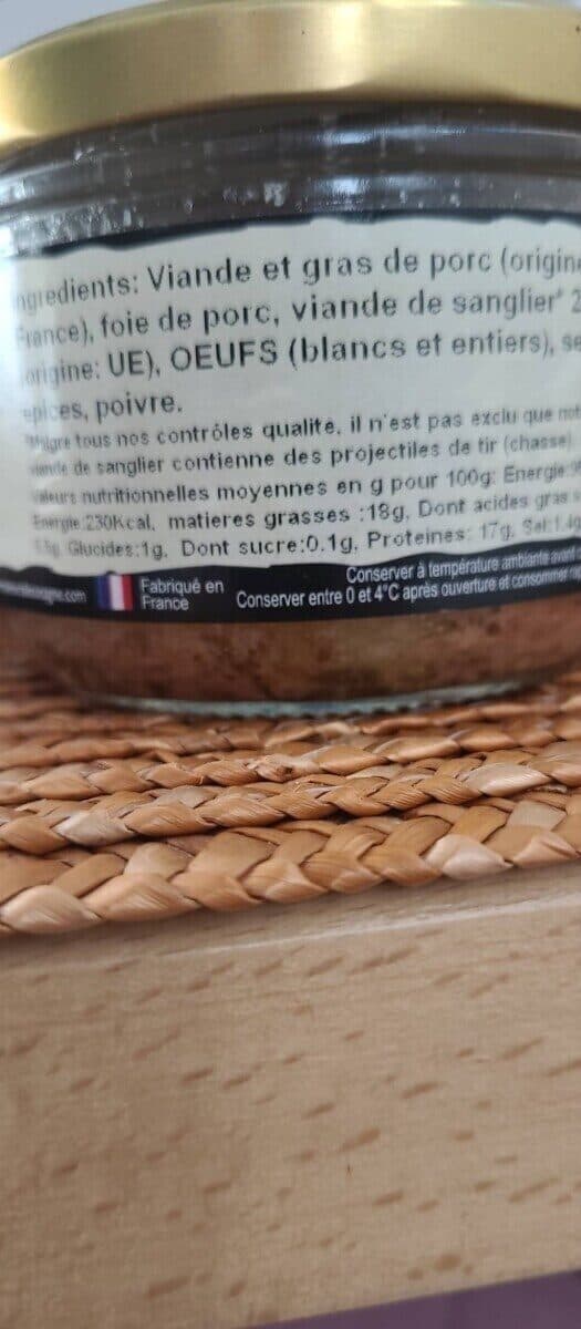 Open Food Facts Terrine de sanglier packshot