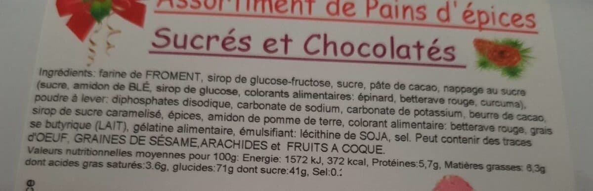 Open Food Facts Assortiment de pain d'épices Fabrezan packshot