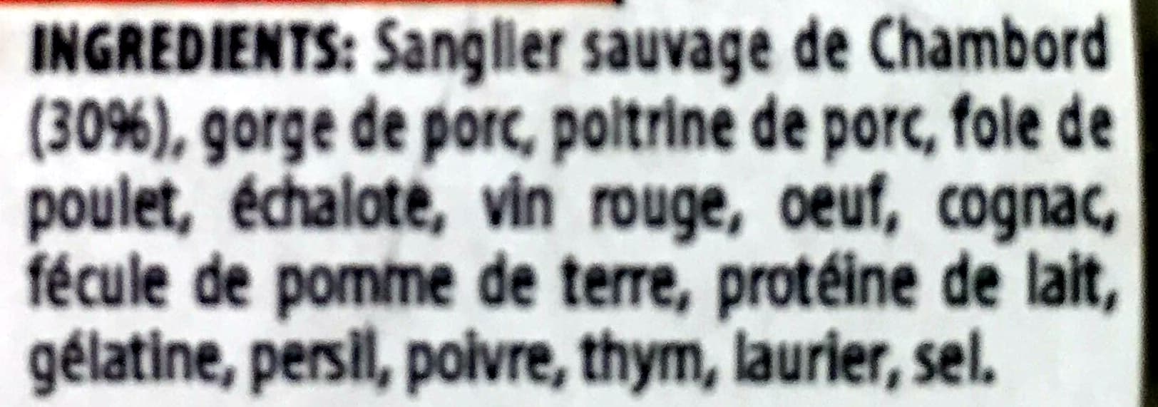 La bourriche aux appétits sanglier de Chambord packshot