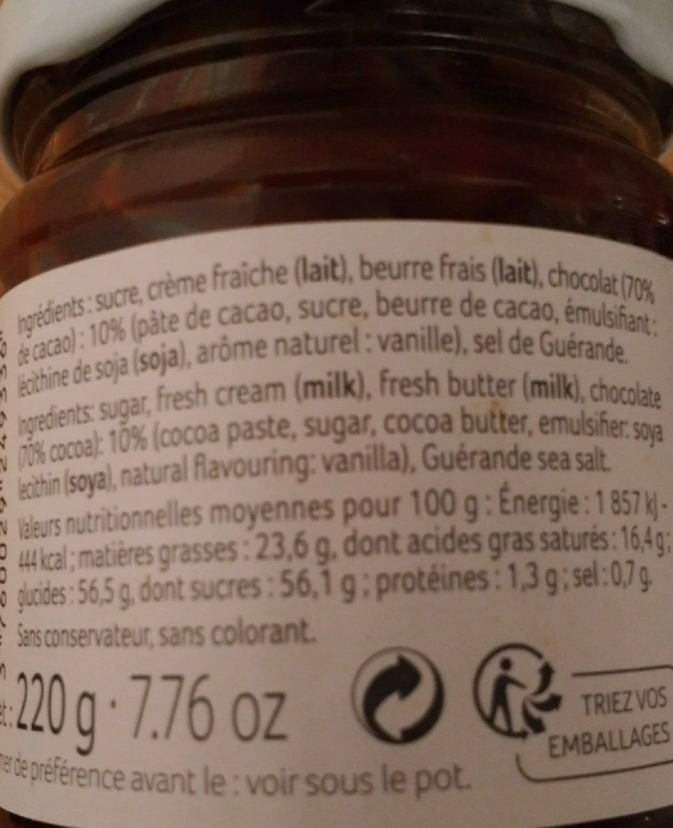 La Bien Nommée Crème de caramel de Belle-Ile-en-Mer au chocolat noir packshot