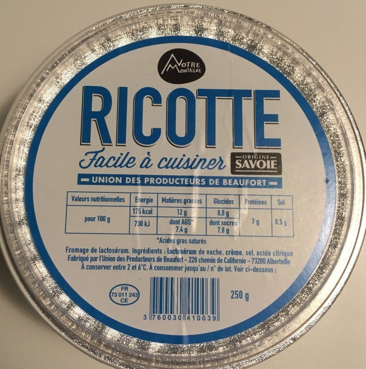 Open Food Facts Ricotte packshot