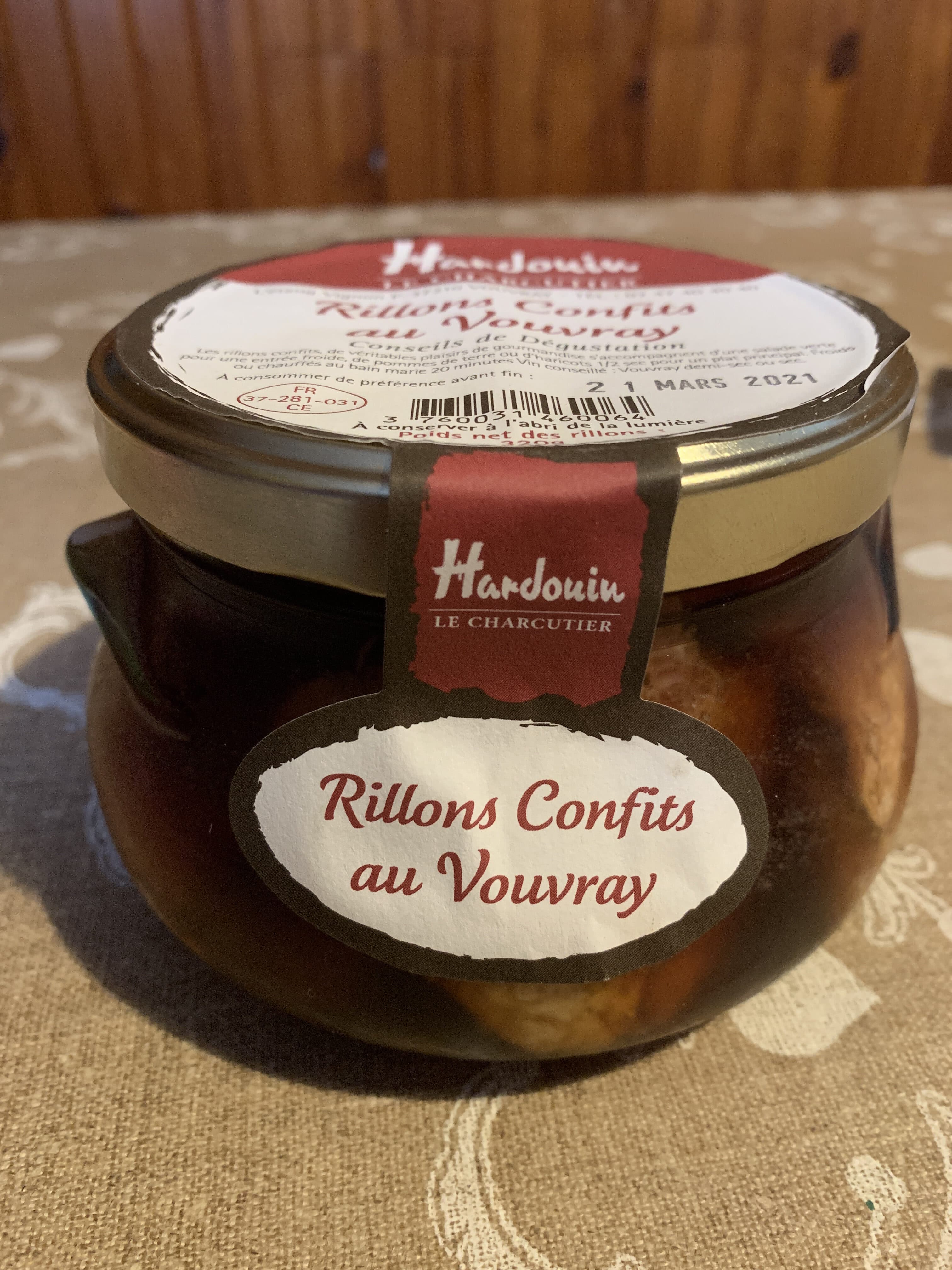 Charcuteries bahier Rillons Confits Au Vouvray packshot