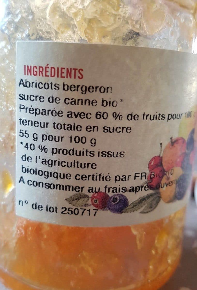 La Ferme du Châtaignier Confiture d'abricot Bergeron packshot