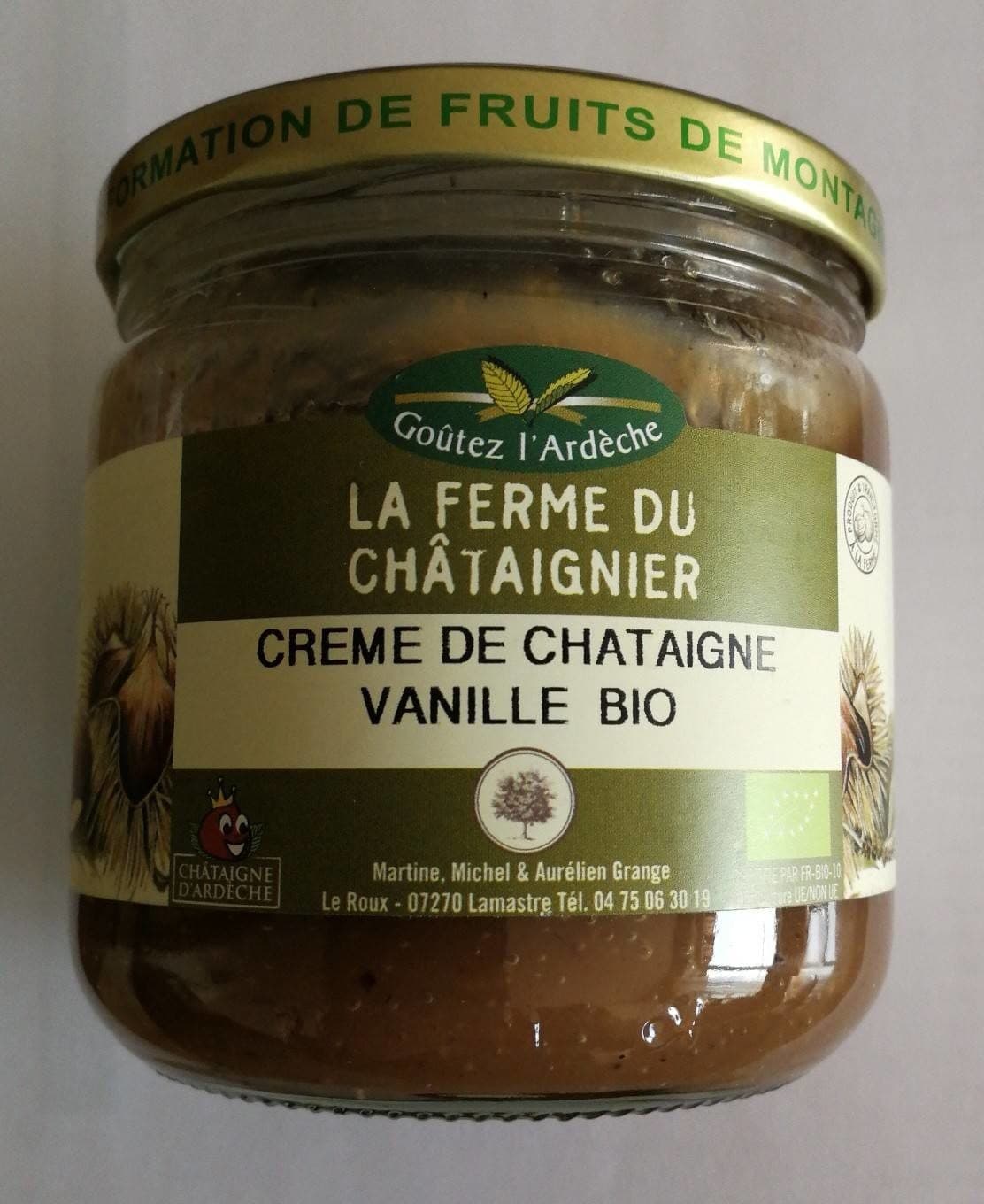 La Ferme du Chataignier Crème de châtaignes vanille Bio packshot