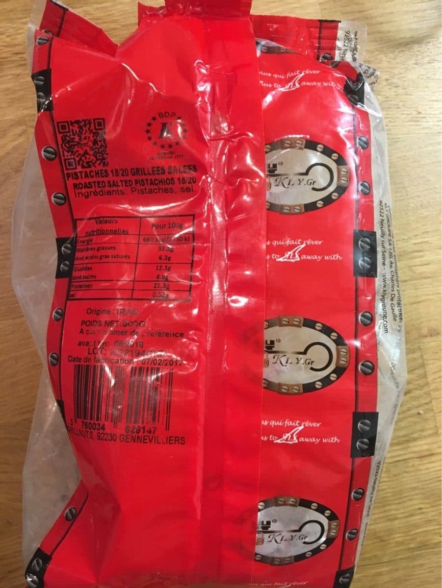 Open Food Facts Pistaches 18/20 grillées salées packshot