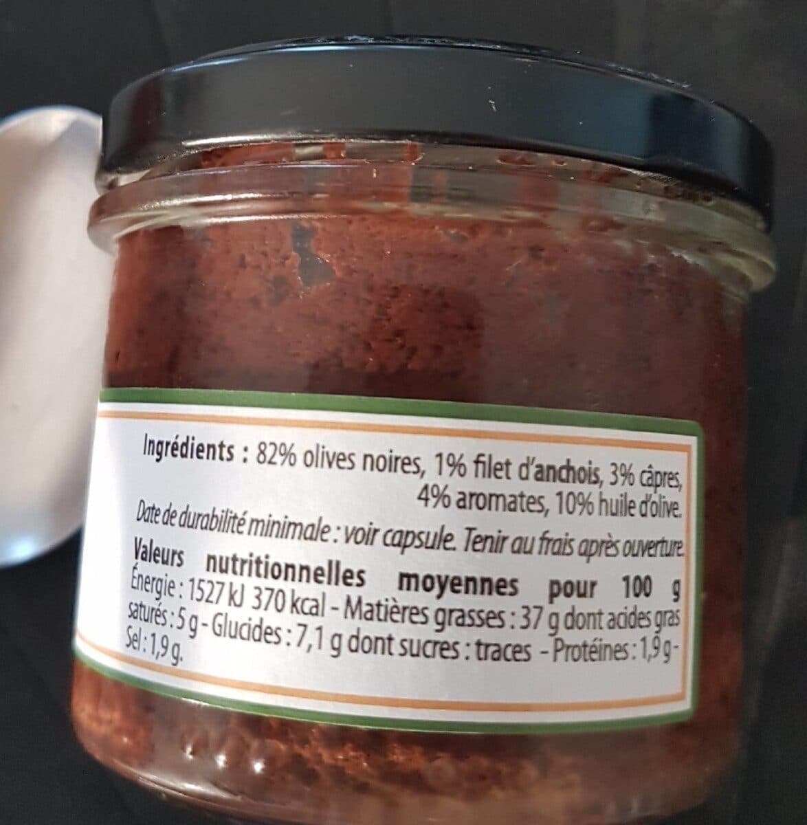 Open Food Facts Tapenade Noire packshot