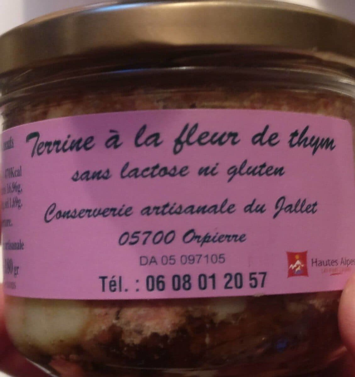 Conserverie artisanale de Jallet Terrine à la fleur de thym packshot