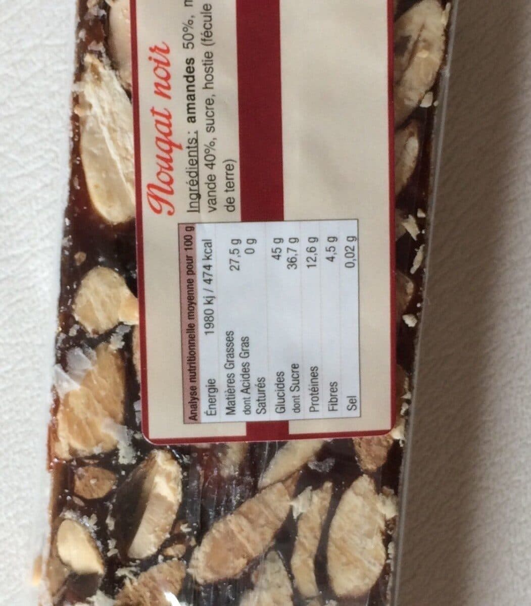 Open Food Facts Nougat noir packshot