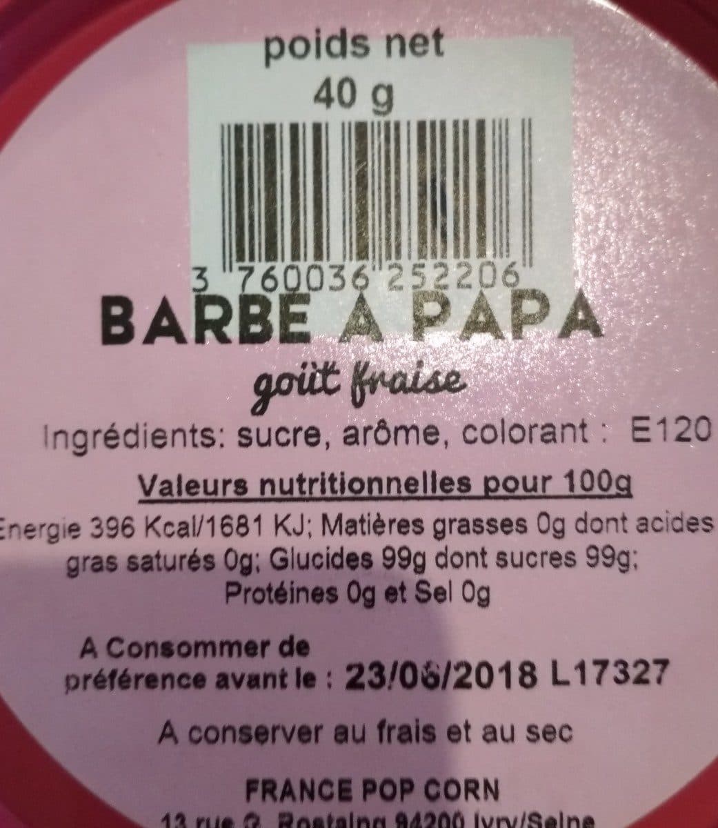 Open Food Facts Barbe à papa packshot