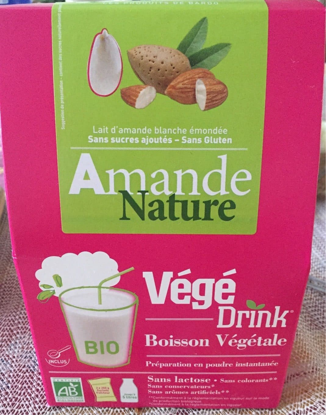 De bardo De Bardo Végédrink Amandes Bio- Boîte De packshot