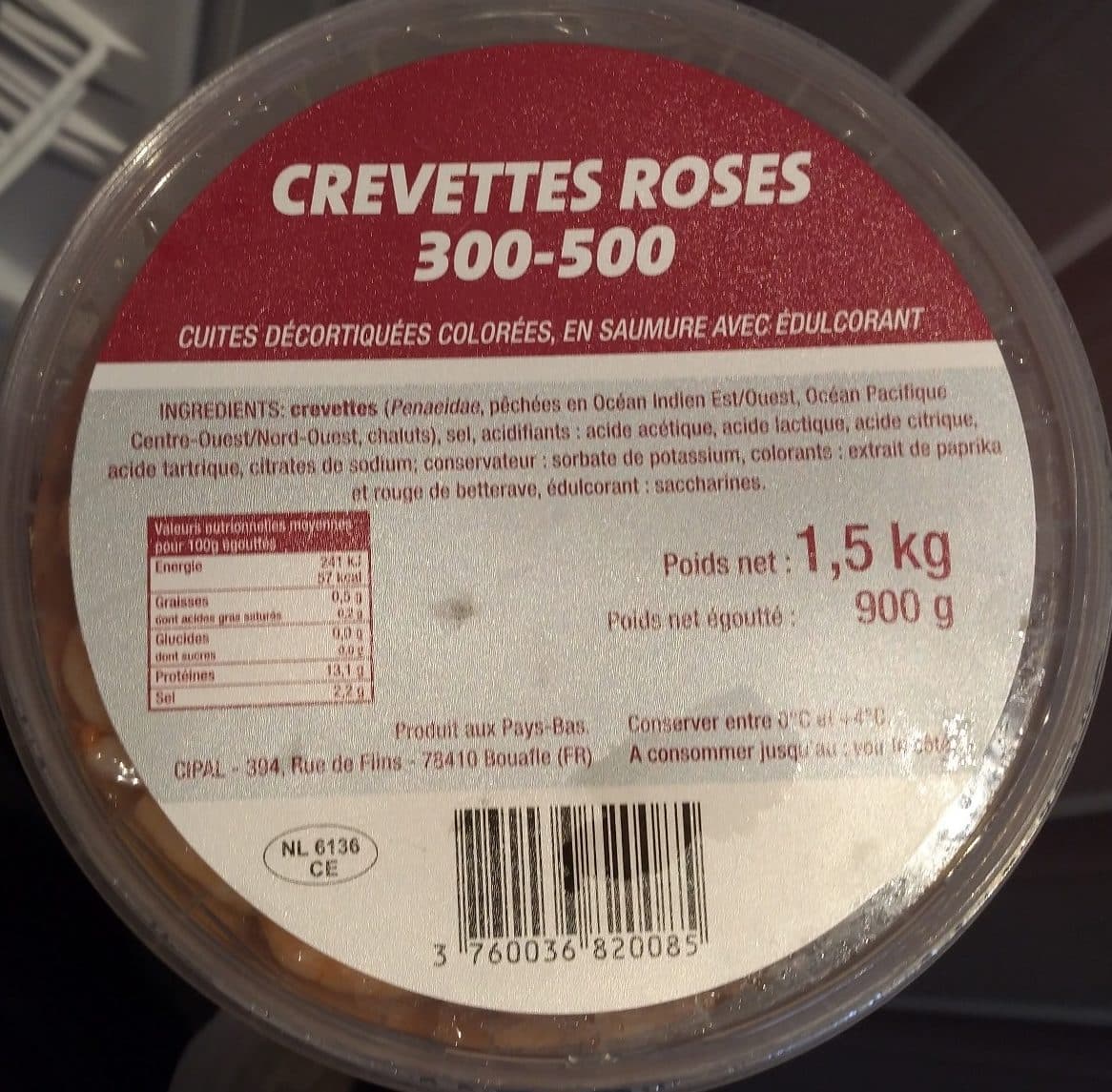 Cipal Crevettes Roses 300 - 500 packshot