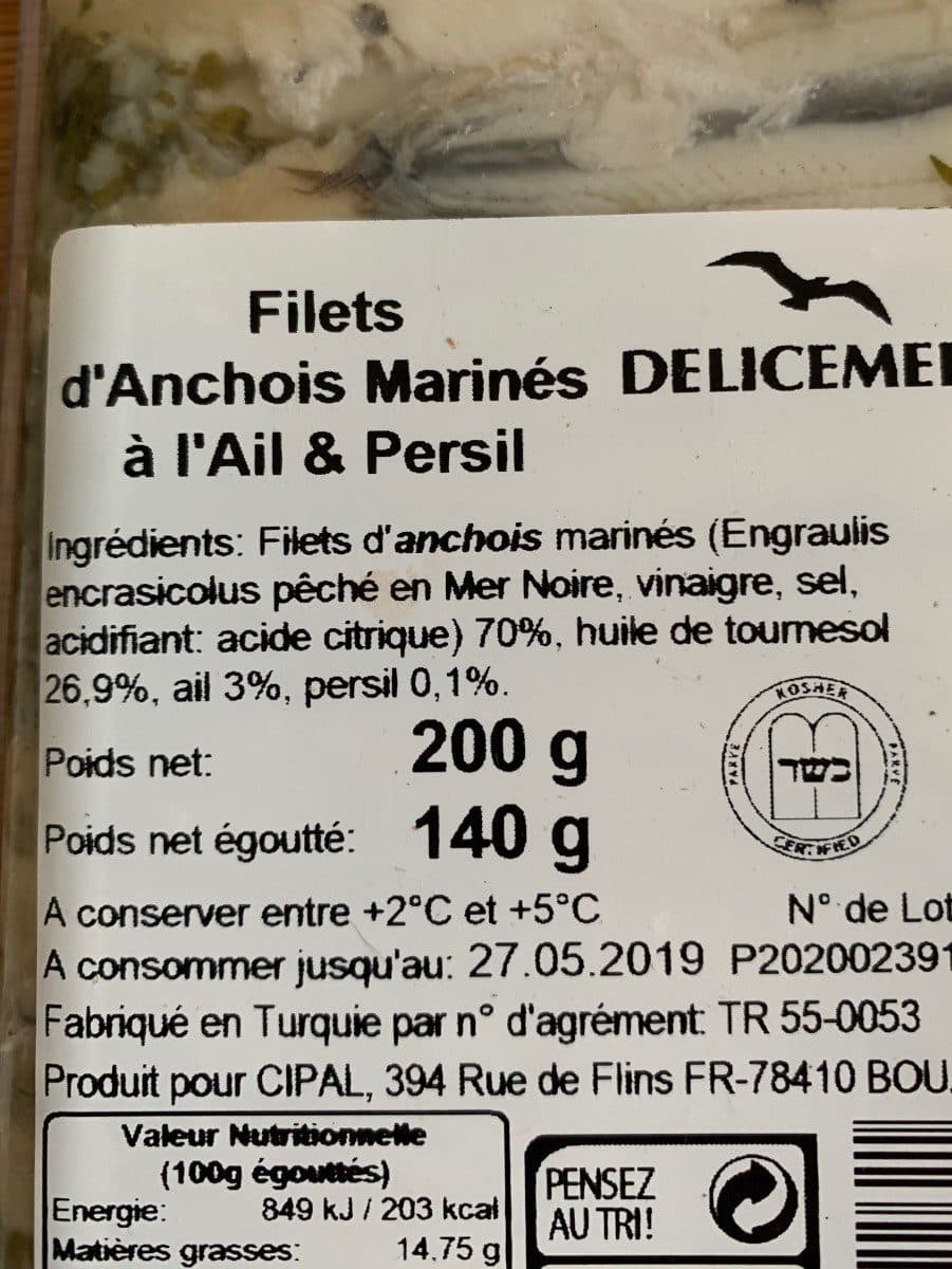 Delicemer Bq.fil.anchois Ail 200G, packshot