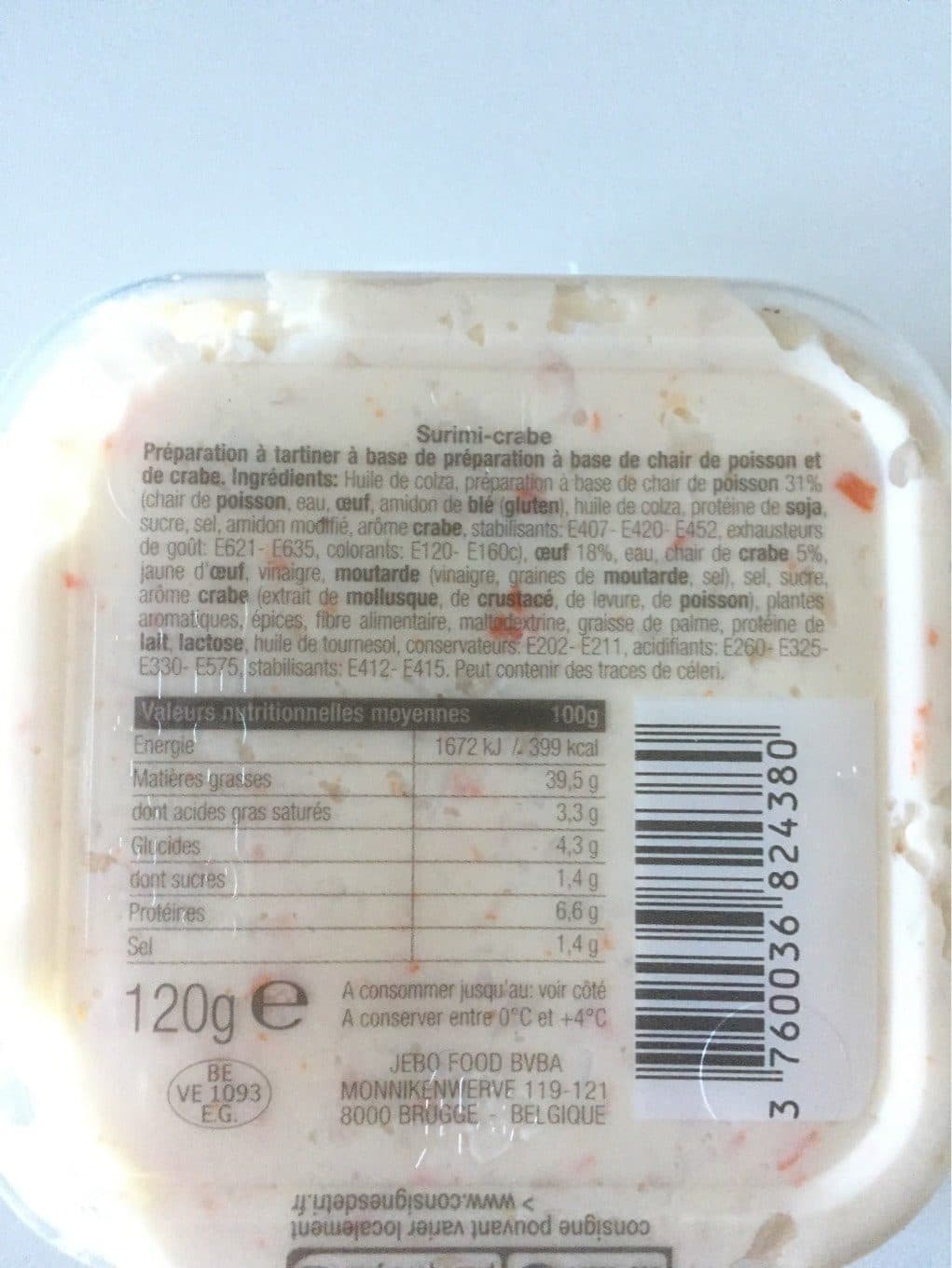 Jebo Food Surimi crabe packshot