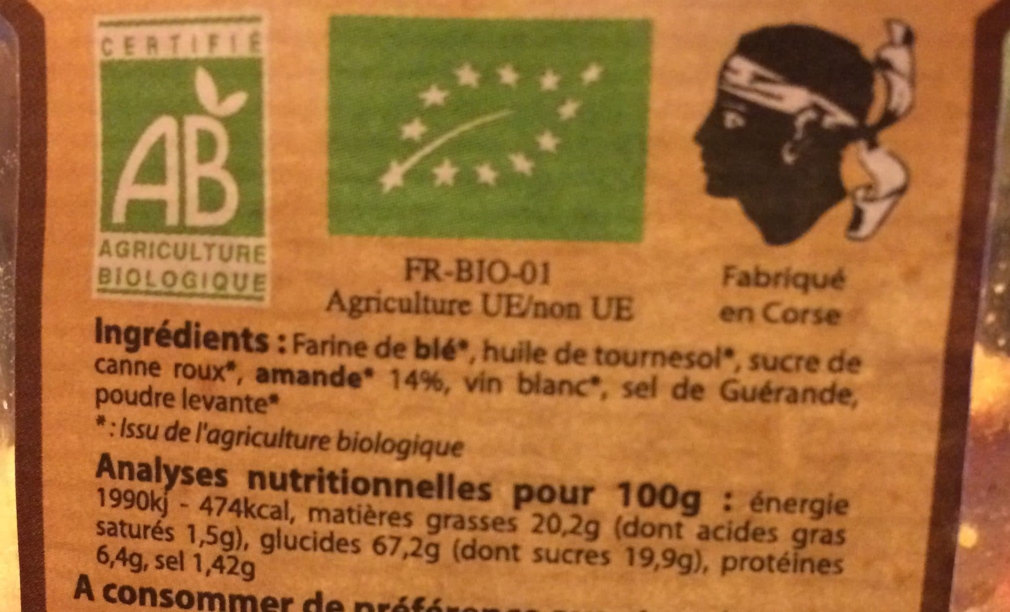 Jean paul vincensini et fils Canistrelli amande Bio packshot