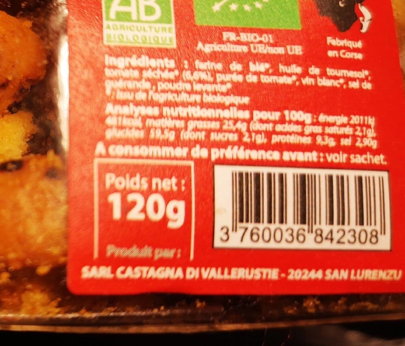 Cappaccini Canistrelli à l'ancienne salés bio tomate séchée packshot