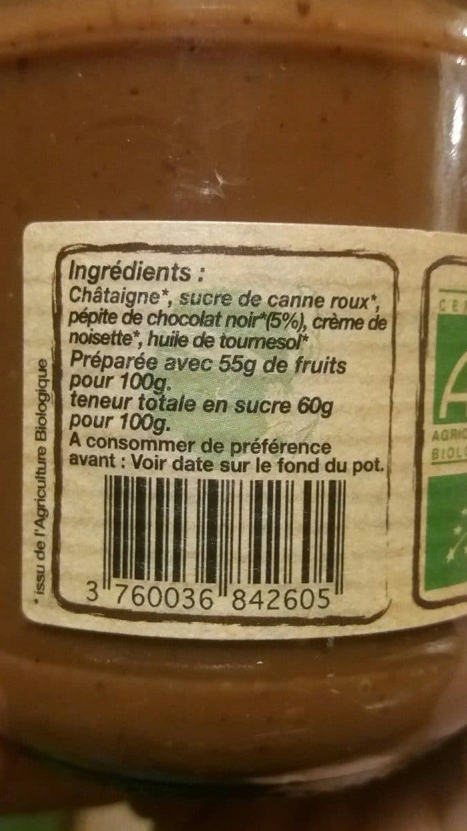 Jean-Paul Vincensini et fils Pâte à tartiner Châtaigne Chocolat Bio packshot