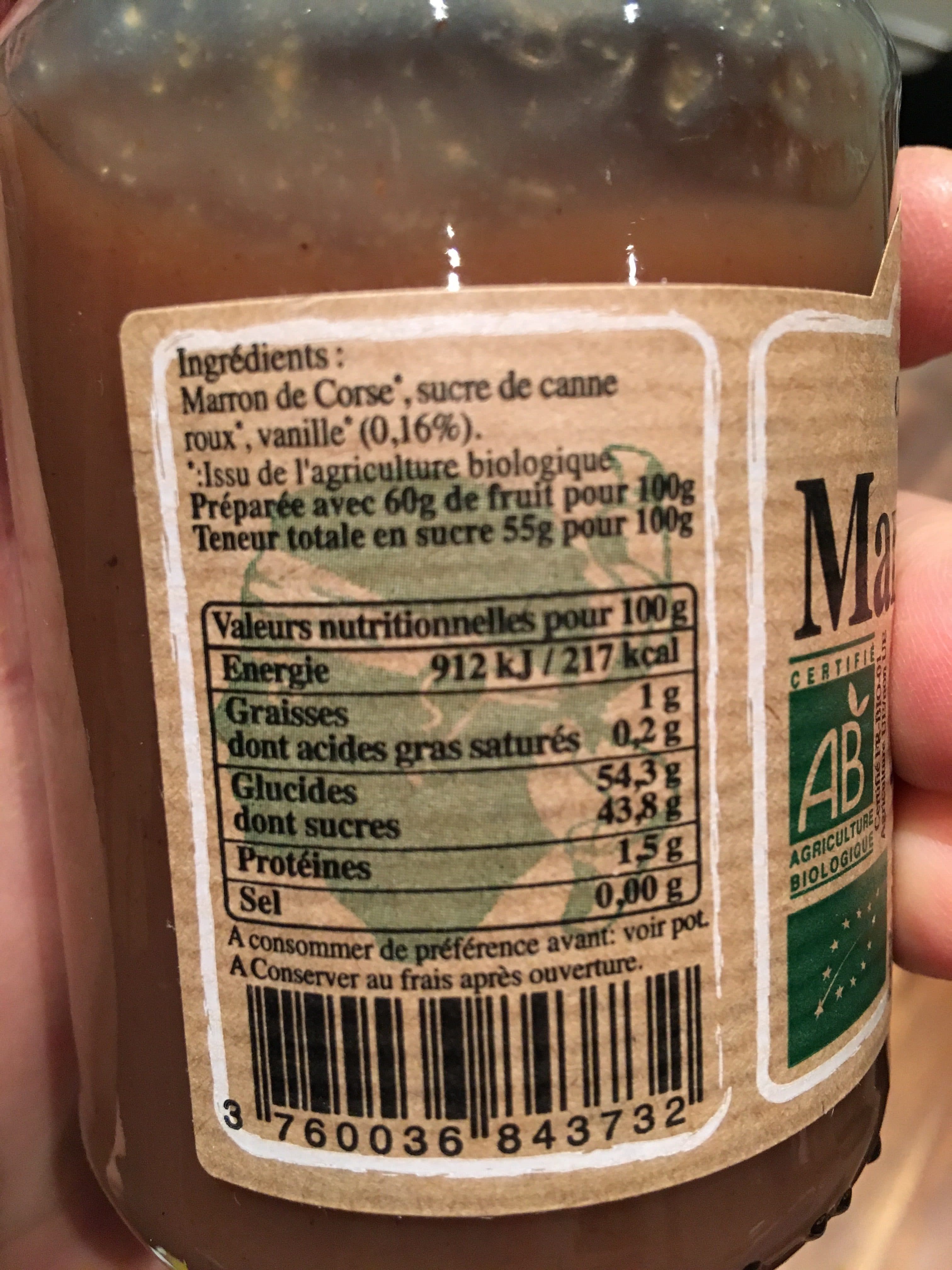 Jean Paul Vincensini Et Fils Confiture corse de marron bio packshot