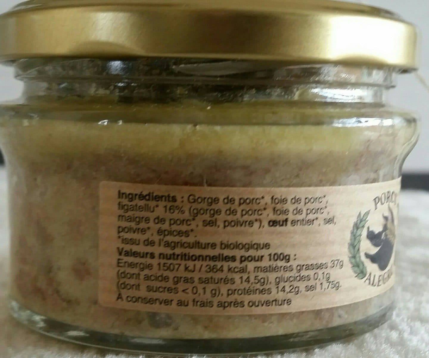 Open Food Facts Terrine figatellu packshot