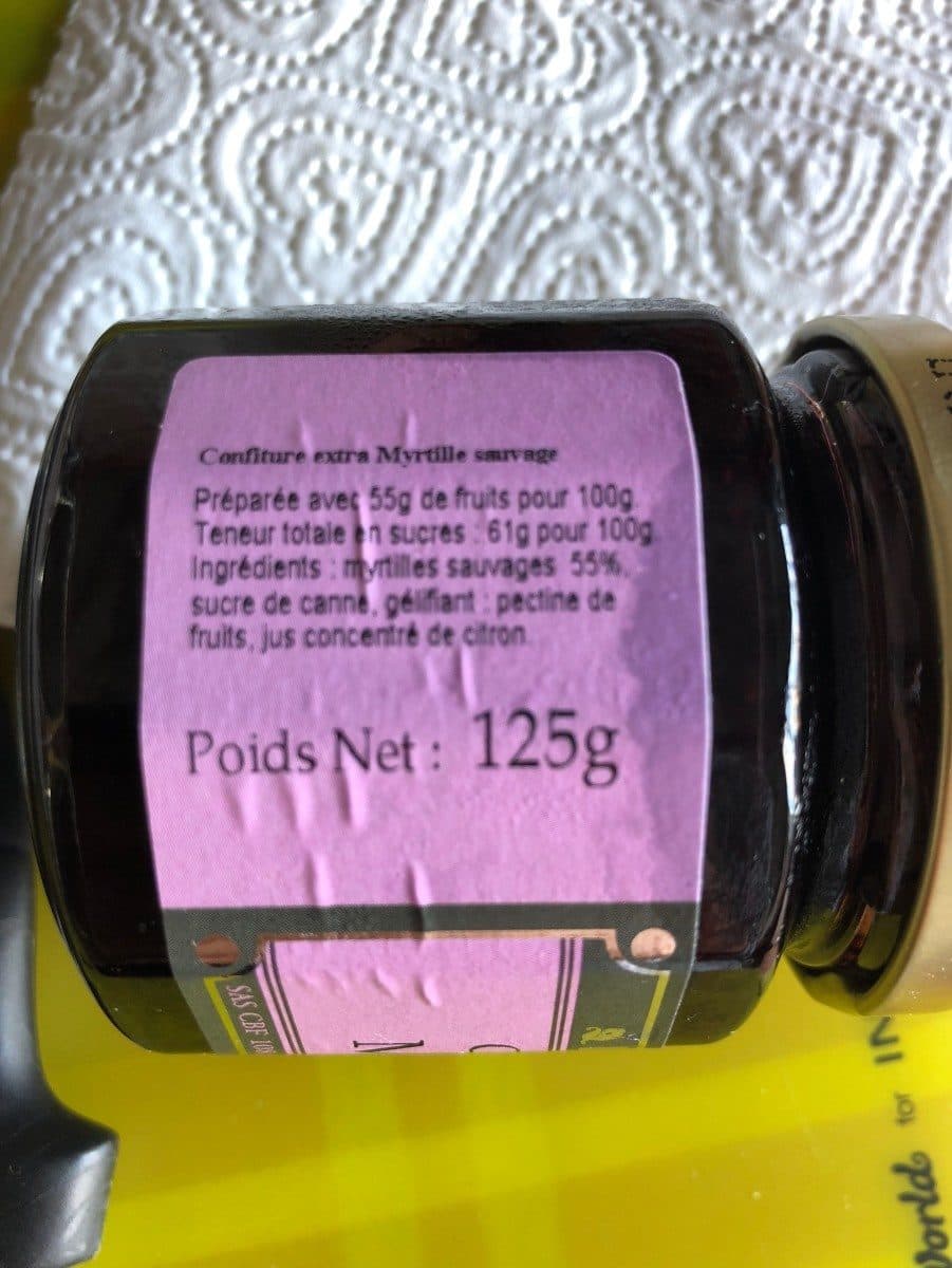 Le Temps Des Mets Confiture Myrtille Sauvage - 125 G - Le Temps Des Mets packshot