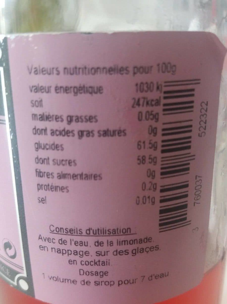 Open Food Facts Sirop aromatisé pomme d' amour packshot