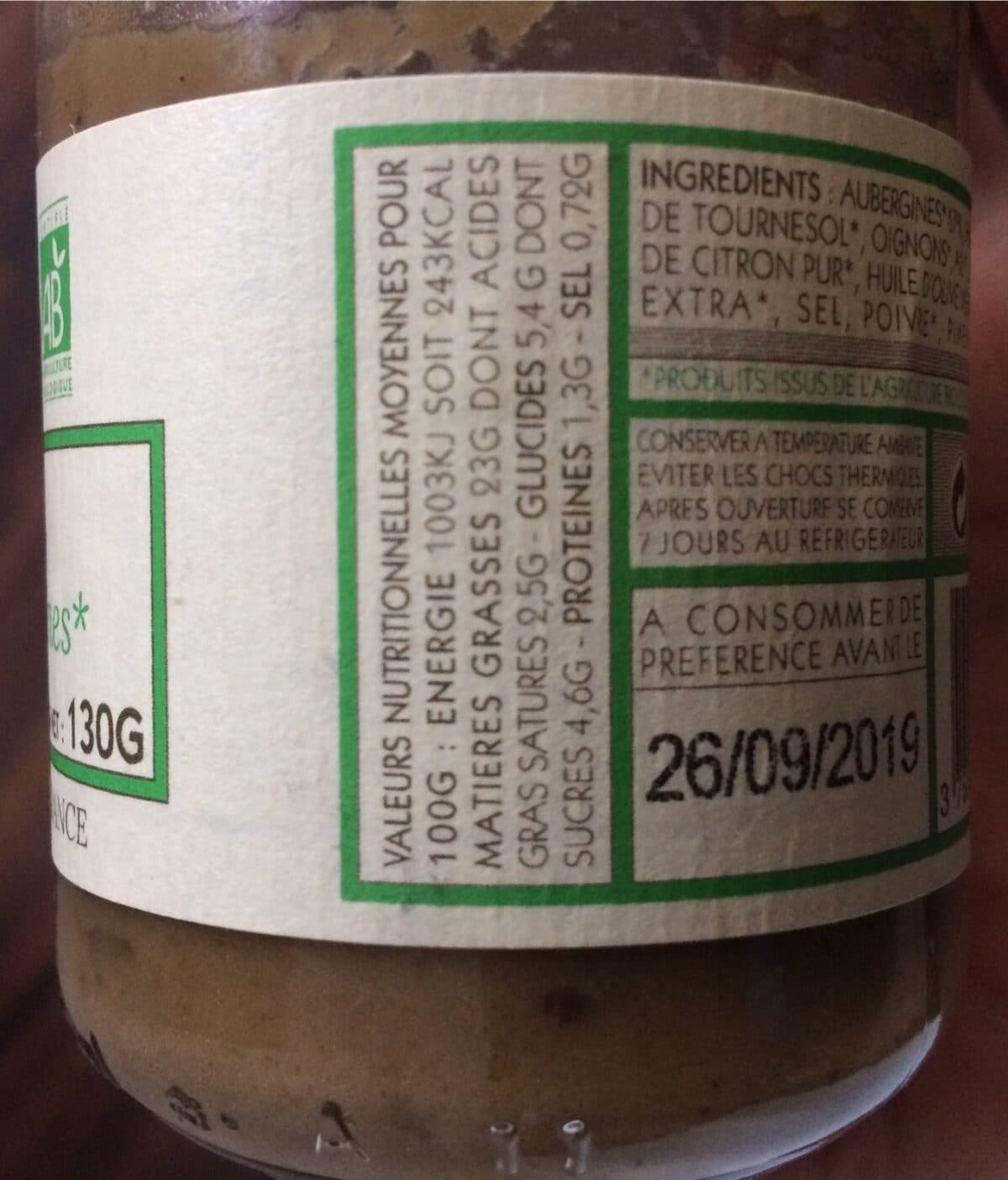 Open Food Facts Caviar d'aubergine packshot