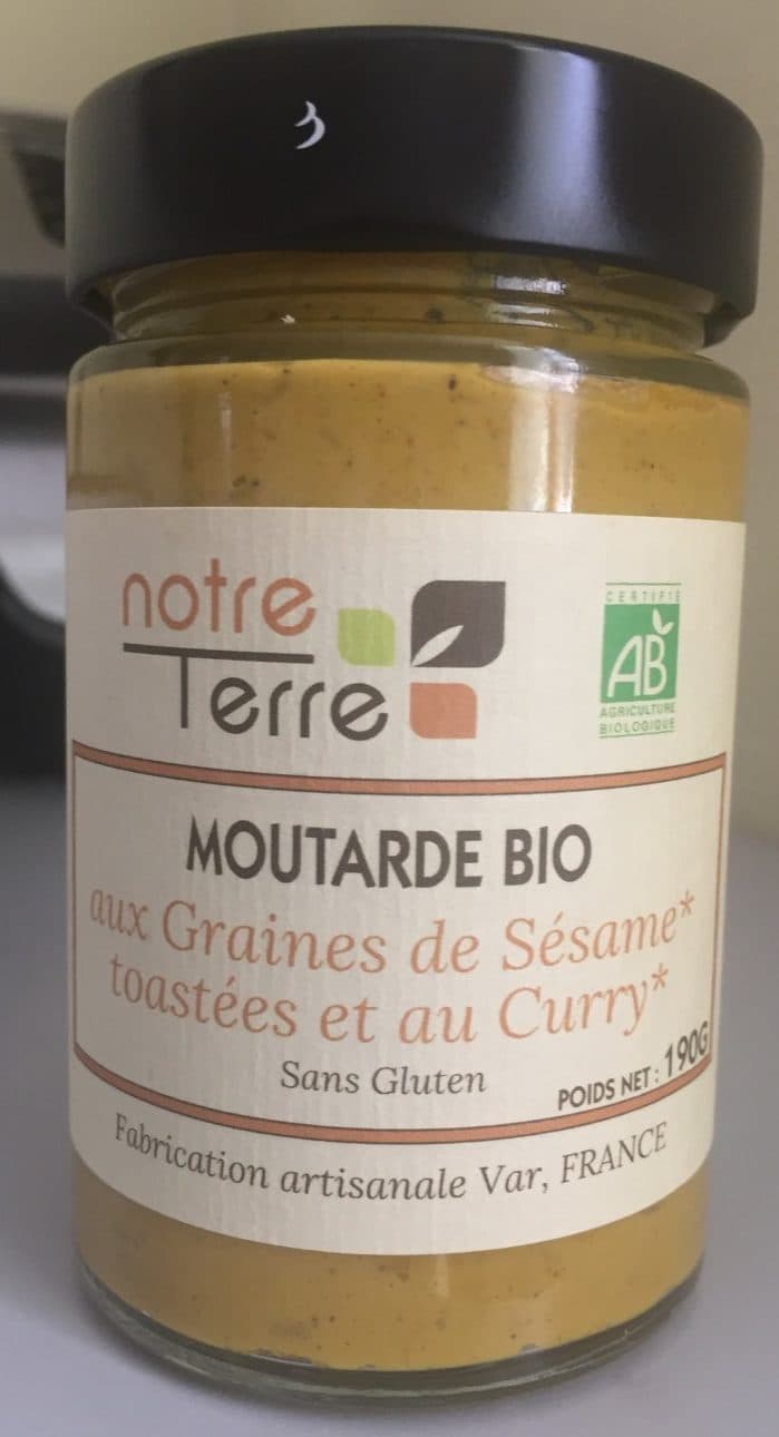 Notre Terre Moutarde bio aux graines de sésame toastées et au curry packshot