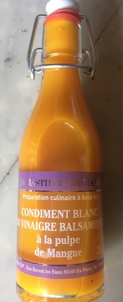 Open Food Facts Condiment blanc au vinaigre balsamique à la pulpe de mangue packshot