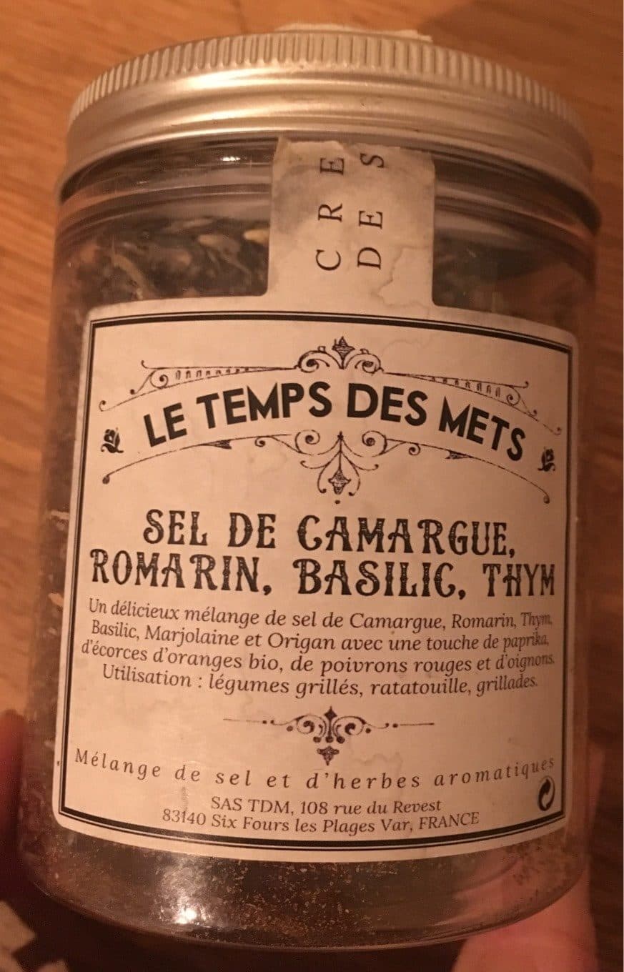 Le Temps Des Mets Sel De Camargue, Romarin, Basilic & Thym - 140 G - Le Temps Des Mets packshot