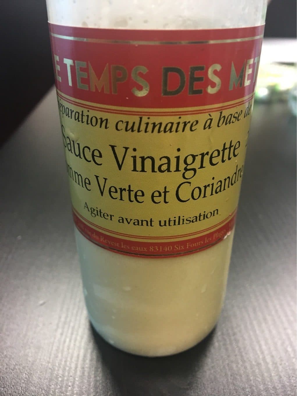 Le Temps Des Mets Vinaigrette pomme verte-coriandre packshot