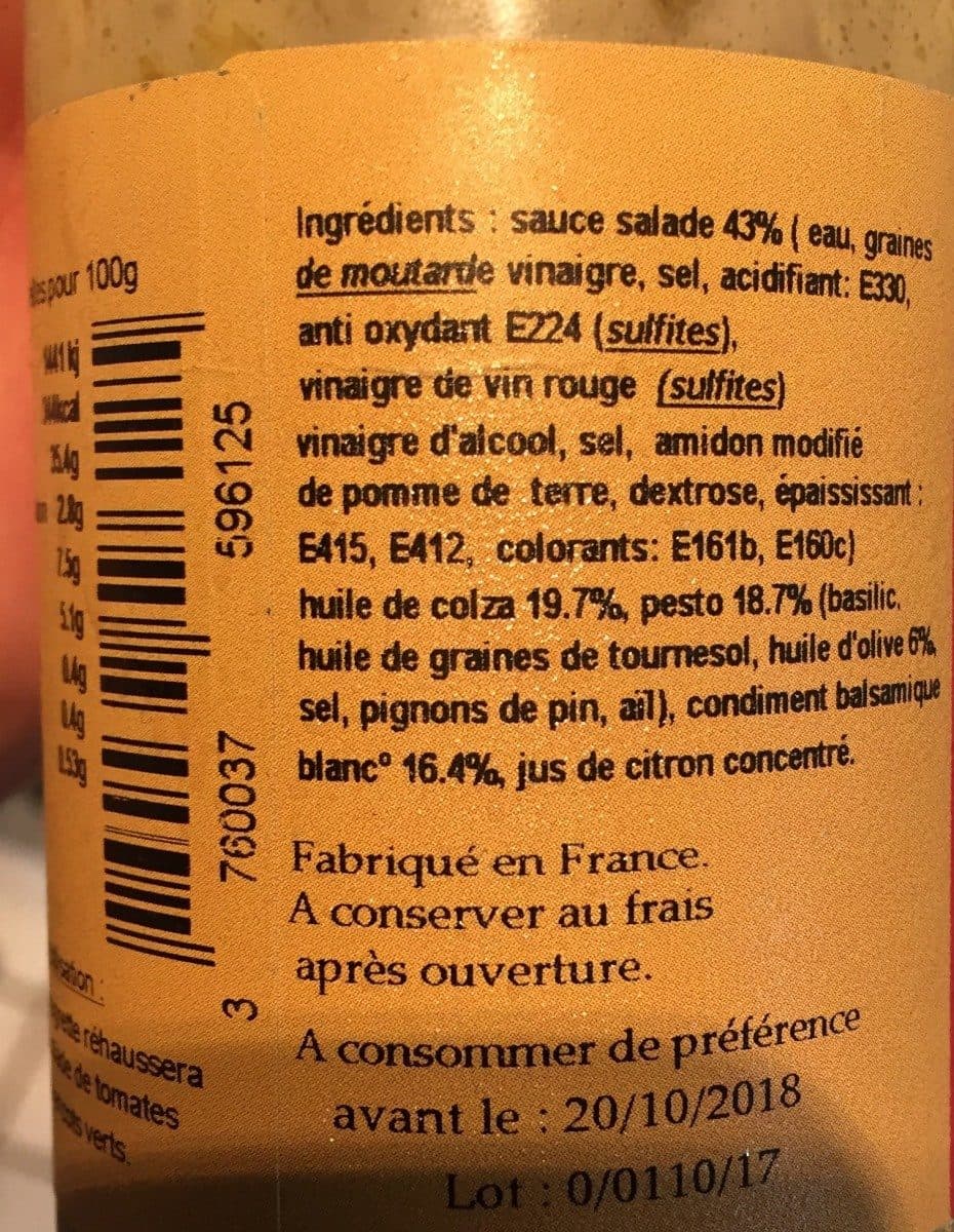 Open Food Facts preparation vinaigrette packshot