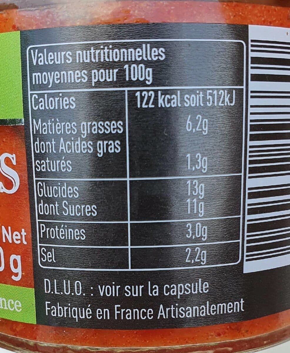 Open Food Facts Concassée de poivrons au chorizo packshot