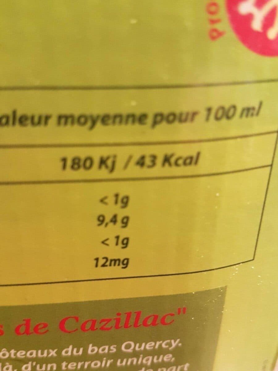 les vergers de Cazillac Jus de pomme 100% fruit packshot