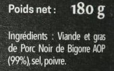 Le Noir De Bigorre Rillettes au porc noir de Bigorre packshot