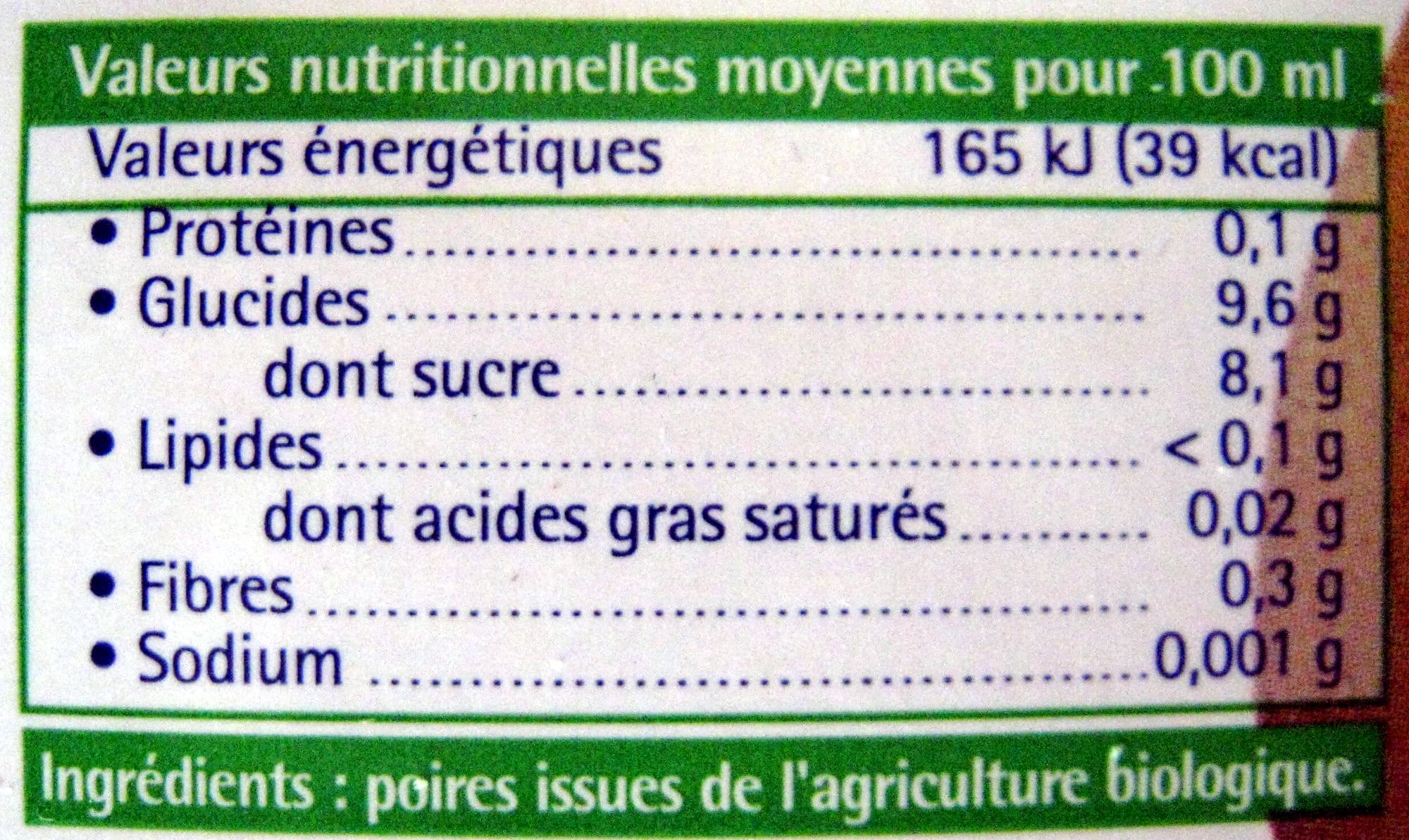 Almata 100 % Pur Jus de Poire Biologique packshot