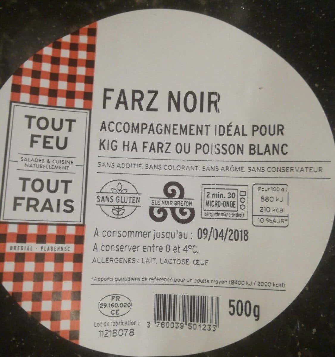 Tout Feu Tout Frais Farz noir packshot
