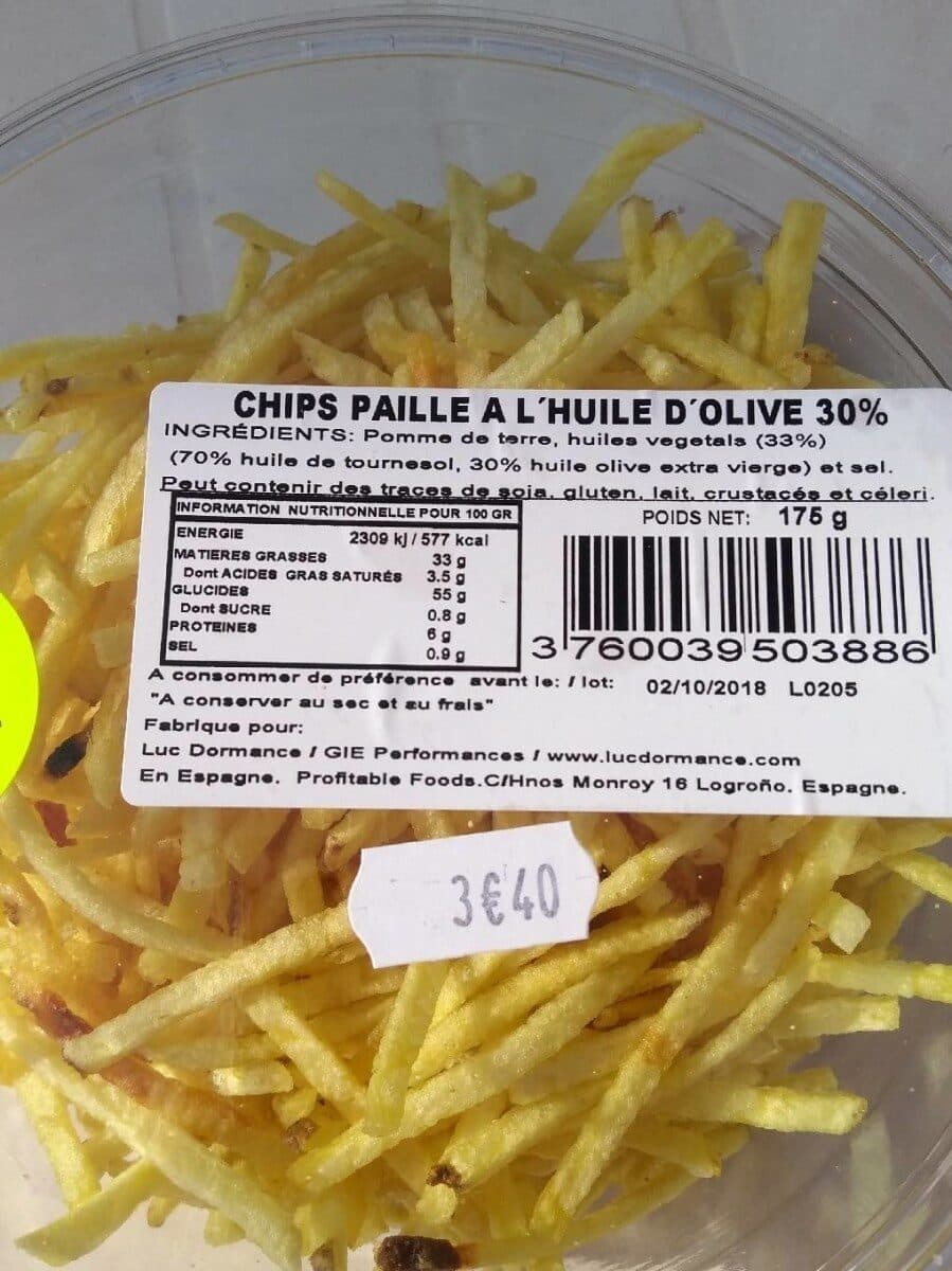 LUC DORMANCE Chips paille à l'huile d'olive 30% packshot