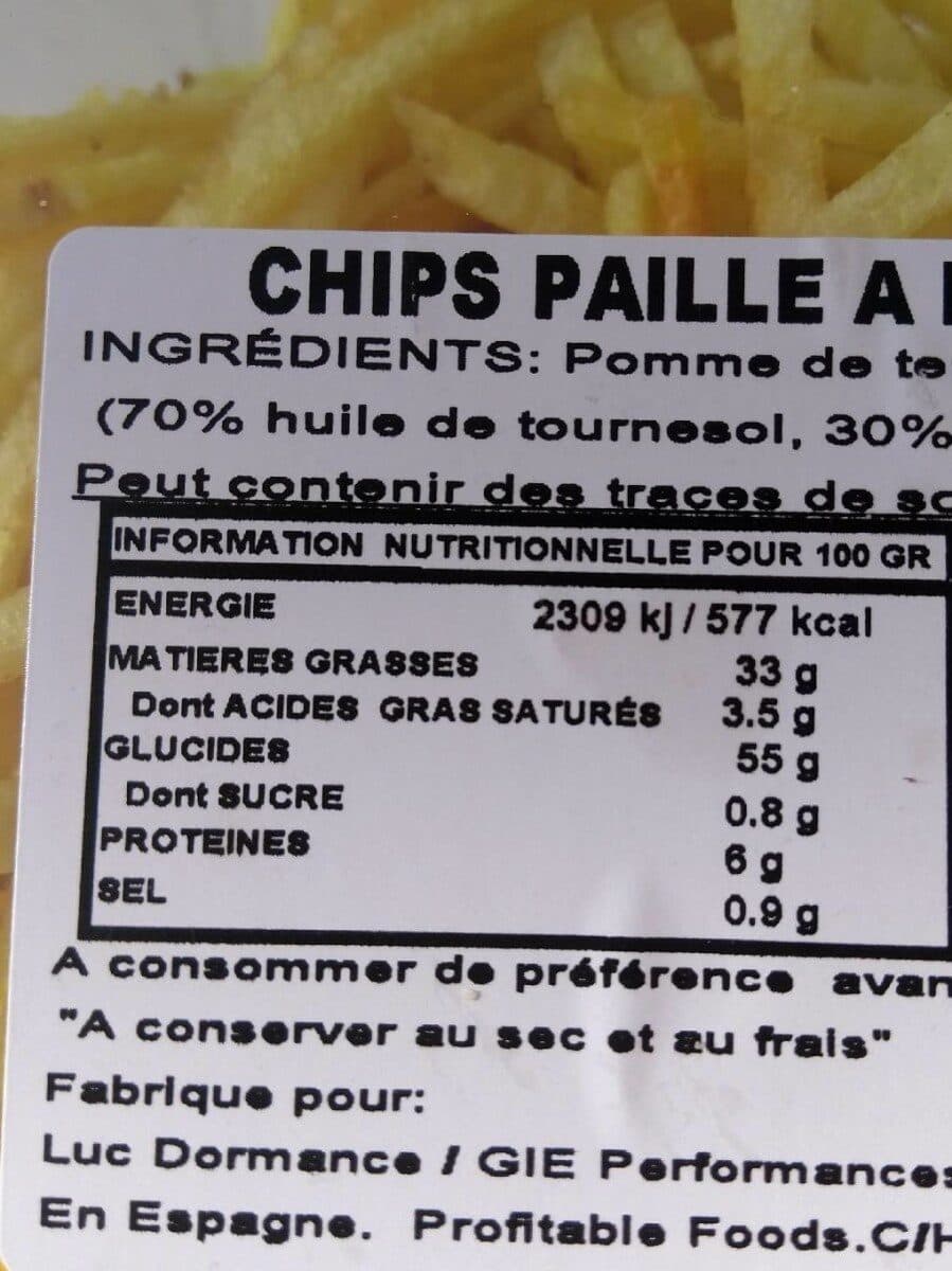 LUC DORMANCE Chips paille à l'huile d'olive 30% packshot